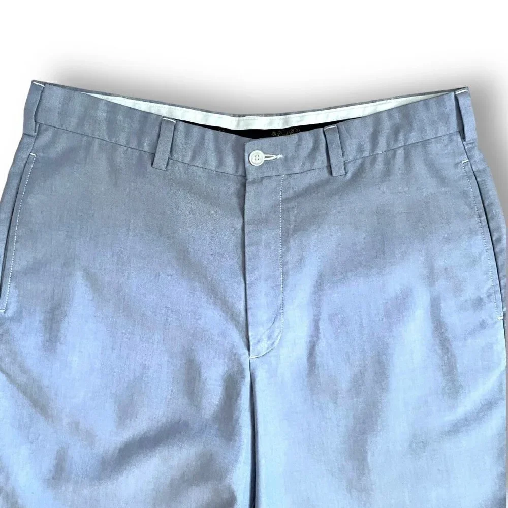 Brooks Brothers Mens Oxford Cloth Shorts Sz 34 Blue Flat Front Preppy Yacht Club